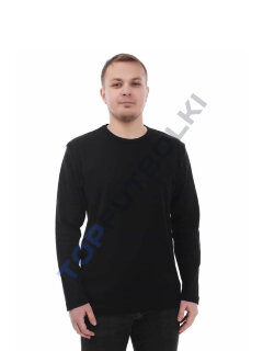 Чёрный мужской лонгслив с лайкрой
